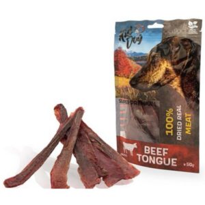 KIDDOG 100% Jautienos Liežuvis Plonom Juostelėm 50g